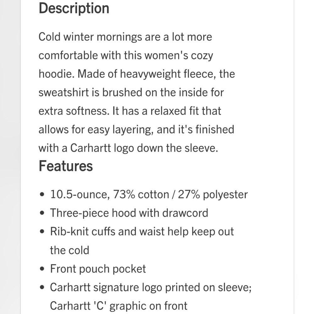 Carhartt "Relaxed Fit Midweight Logo Sleeve Graphic Hoodie" Mink Women's Size XL - Picture 10 of 11